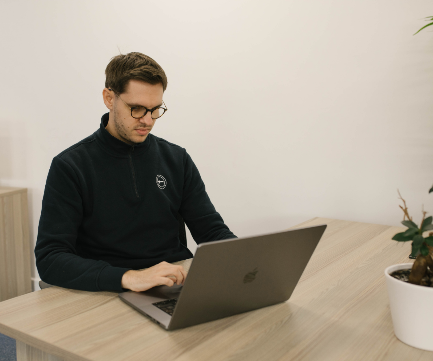 Man working on laptop