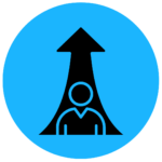 Up arrow with person icon